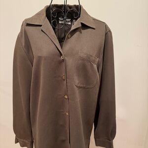 Womens Medium olive button down blouse